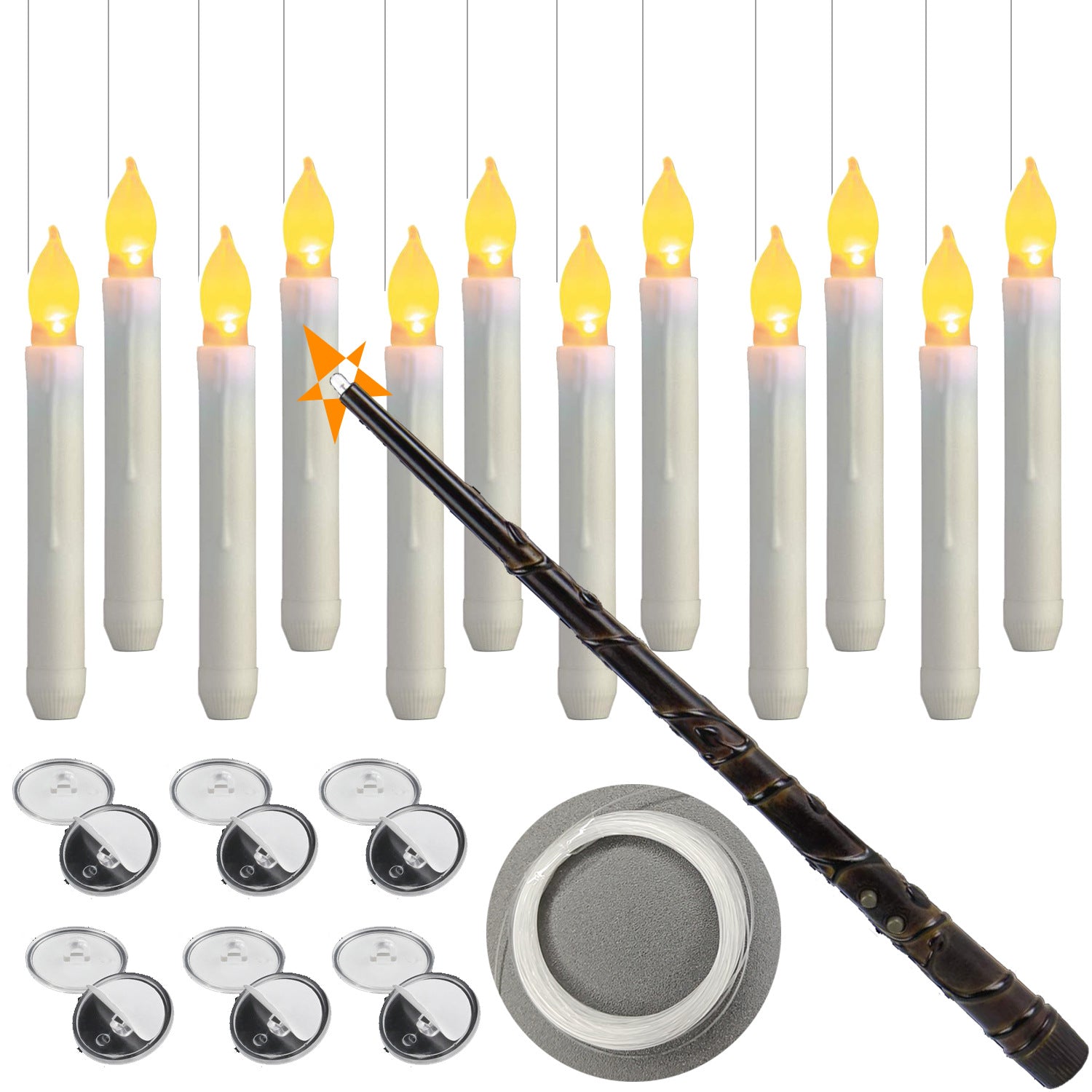 Set of Flameless Floating Candle on a white background