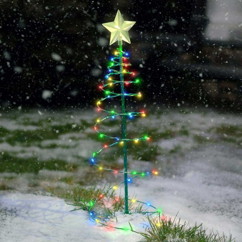 LED-lit spiral Christmas tree decoration