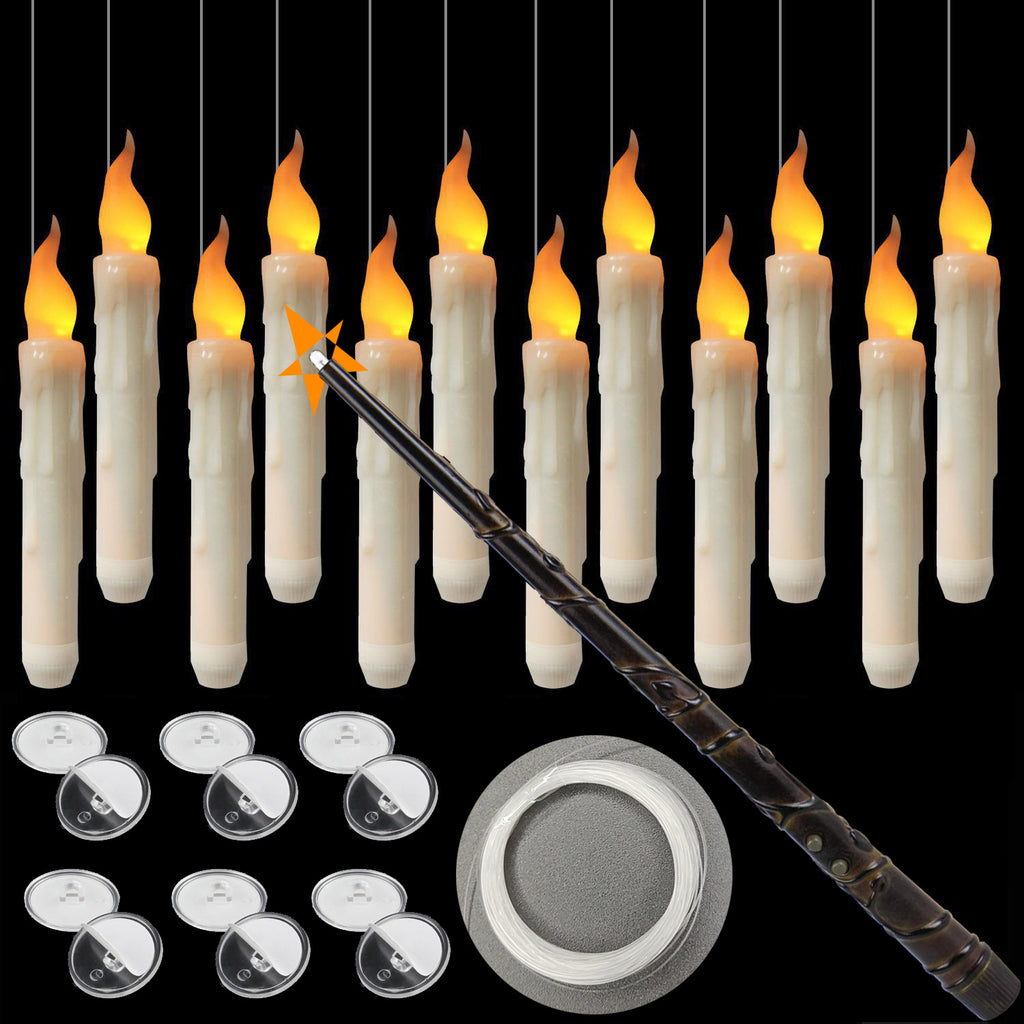 Set of Flameless Floating Candle on a black background